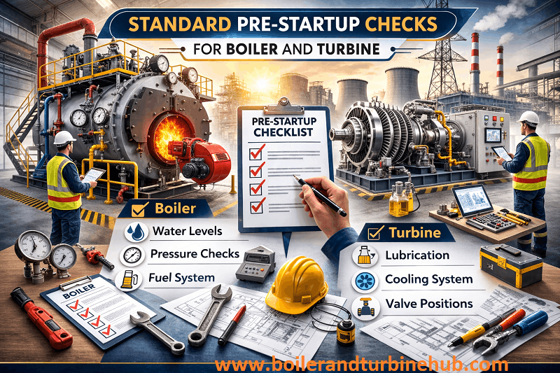 Standard Pre-start up checks for Boiler and Turbine