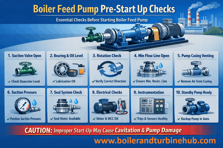 Boiler feed pumps start up checks