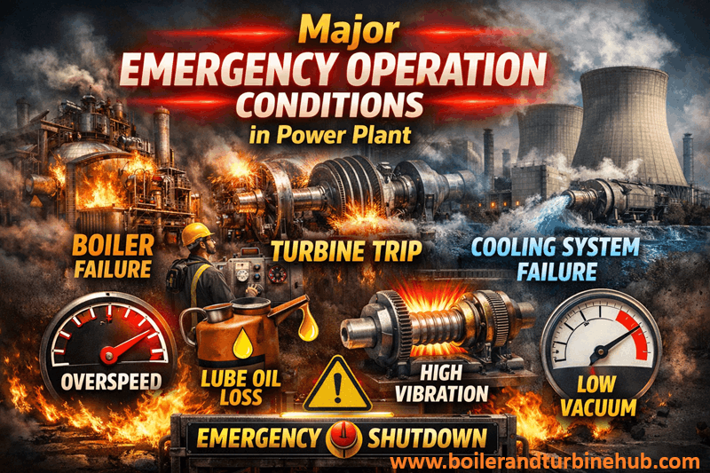 Major emergency operation conditions in Power plant