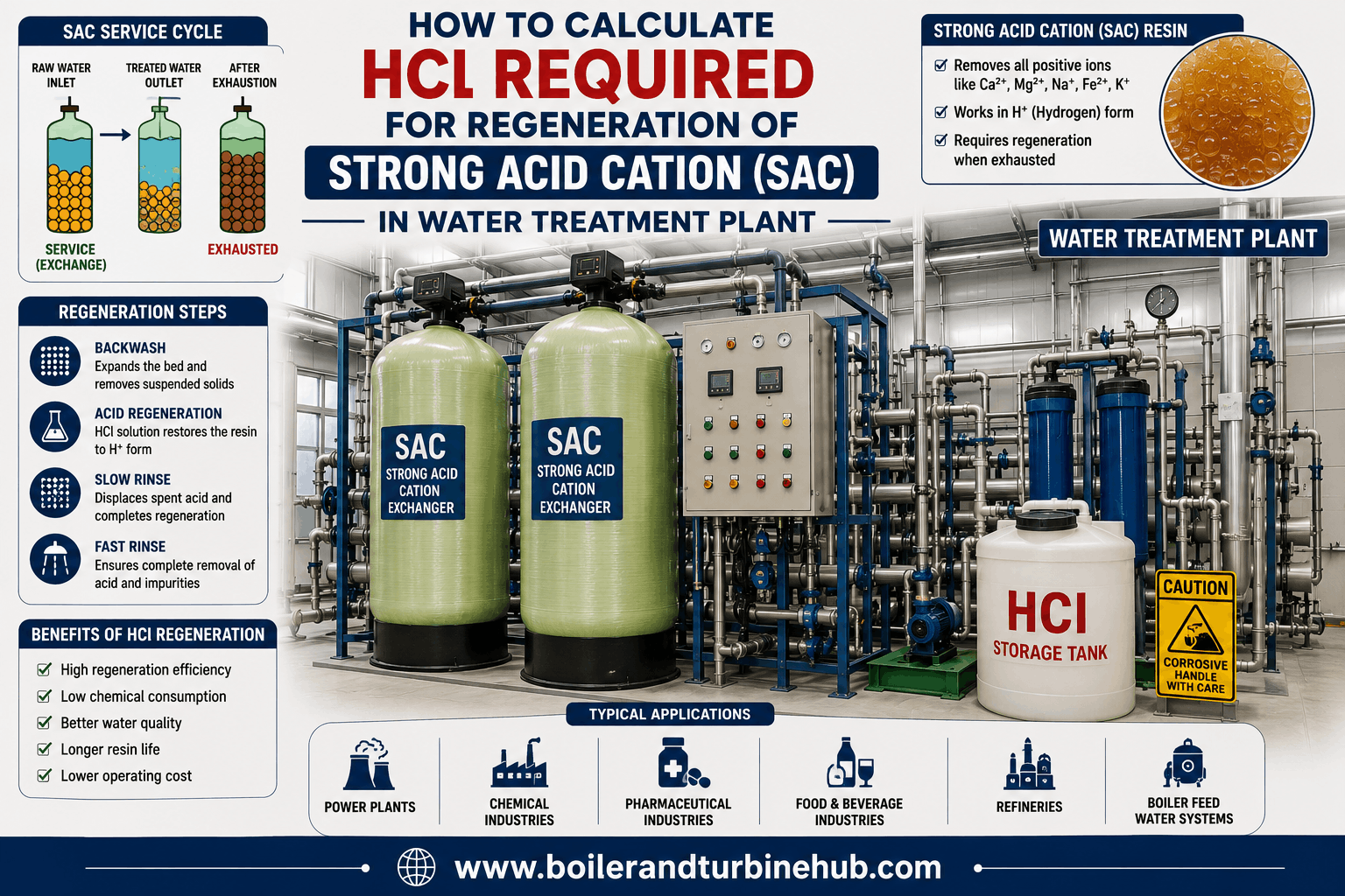 How to Calculate HCl Required for Regeneration of Strong Acid Cation