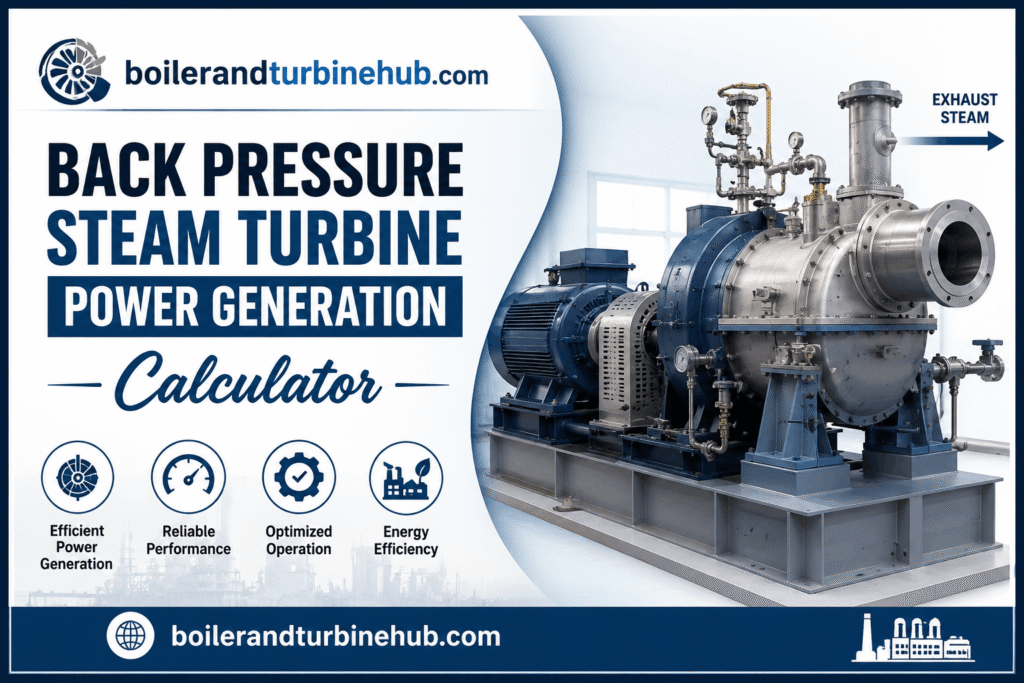 Back Pressure Steam Turbine Power Generation Calculator