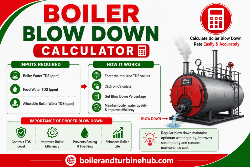 Boiler Blow down water calculator