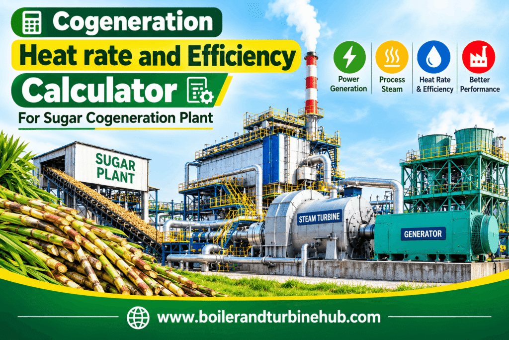Cogeneration plant Heat rate and efficiency calculator